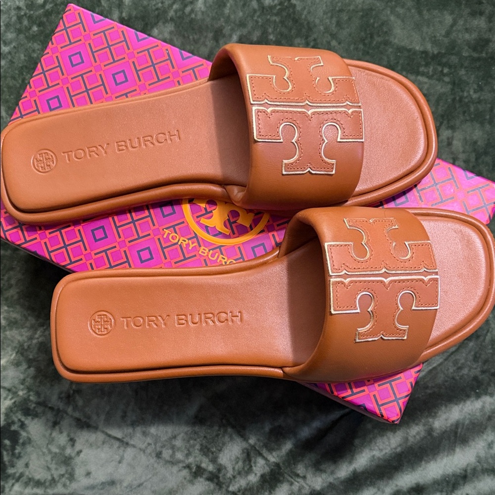 Tory Burch Tan Slide Sandals